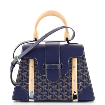 Goyard Saigon Top Handle Bag Coated Canvas with Leather PM