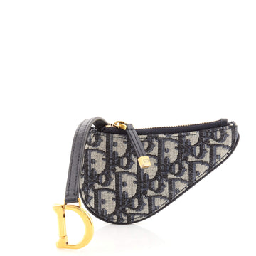 Christian Dior Saddle Key Pouch Oblique Canvas