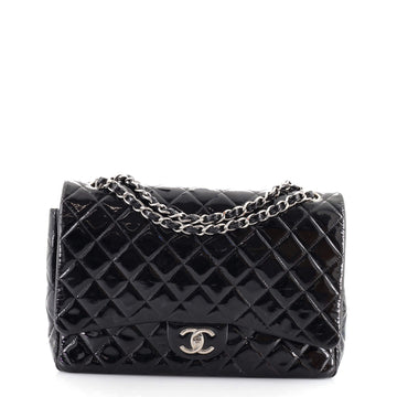 Chanel Classic Double Flap Bag Quilted Patent Jumbo