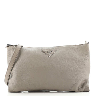 Prada Flat Zip Crossbody Bag Vitello Daino Mini