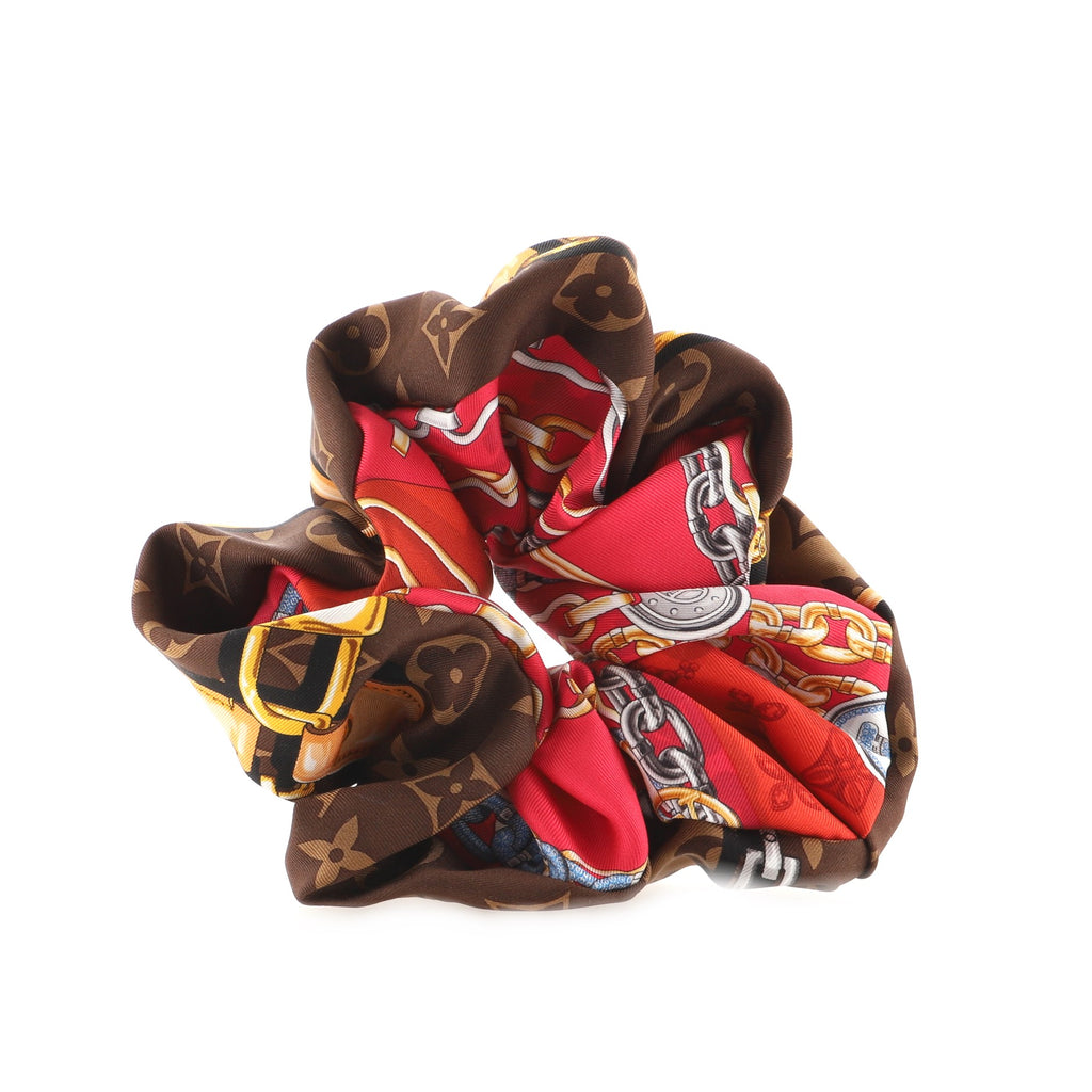 LOUIS VUITTON Silk Game On Chouchou Trop Chou Scrunchie Red 1305376