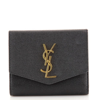 Saint Laurent Uptown Compact Flap Wallet Leather