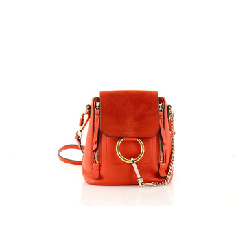 Chloe Faye Backpack Leather and Suede Mini