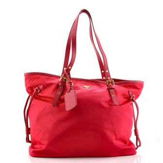 Prada Belted Tote Tessuto and Saffiano Leather Medium