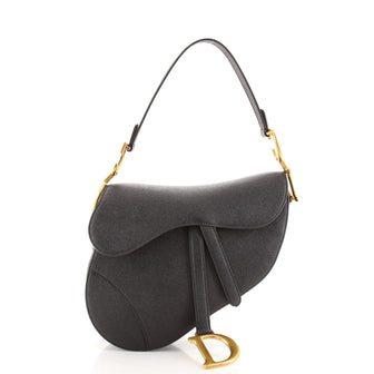 Christian Dior Saddle Handbag Leather Medium