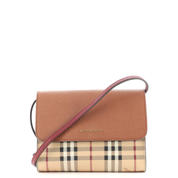 Burberry Loxley Crossbody Bag Haymarket Coated Canvas and Leather Small