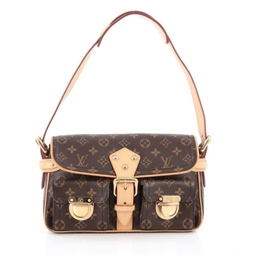 Louis Vuitton Hudson Handbag Monogram Canvas PM Brown