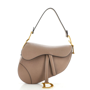 Christian Dior Saddle Handbag Leather Medium