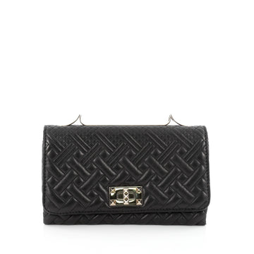 Valentino Girello Shoulder Bag Quilted Leather Medium Black