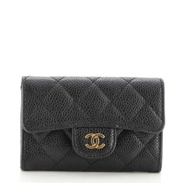 Chanel Classic Flap Card Case Quilted Caviar