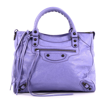 Balenciaga Velo Classic Studs Handbag Leather purple