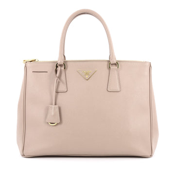 Prada Double Zip Lux Tote Saffiano Leather Medium Pink 