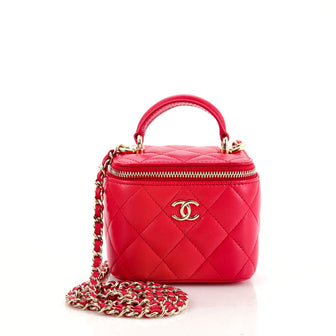 Chanel Pink Quilted Lambskin Leather Trendy CC Mini Vanity with
