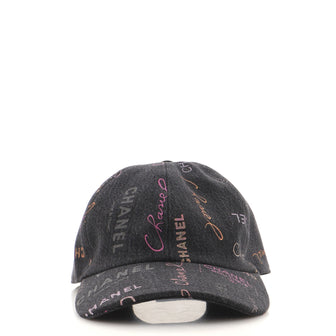 Chanel Denim Mood Baseball Cap Logo Printed Denim