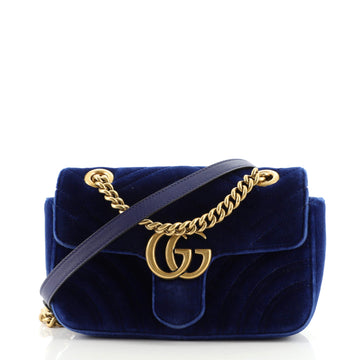 Gucci GG Marmont Flap Bag Matelasse Velvet Mini