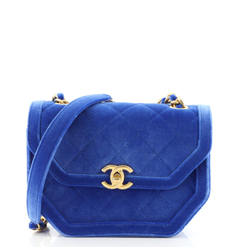 Chanel Place Vendome Geometric Flap Bag Quilted Velvet Mini
