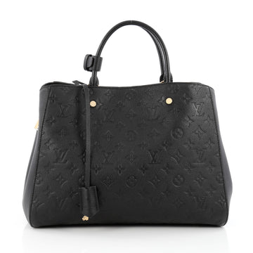 Louis Vuitton Montaigne Handbag Monogram Empreinte Leather GM Black