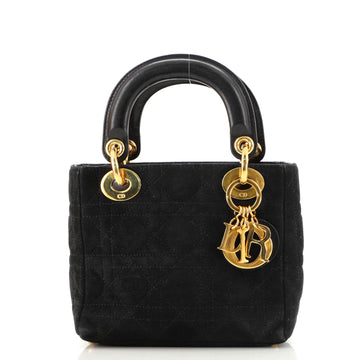 Christian Dior Vintage Lady Dior Bag Cannage Quilt Suede Mini