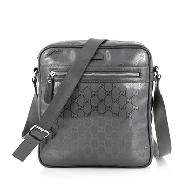 Gucci Zip Crossbody Bag GG Imprime Medium Metallic