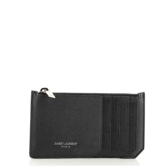 Saint Laurent Fragment Zip Card Holder Leather