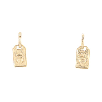 Chanel CC Tag Drop Earrings Metal