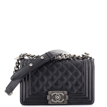 Chanel Boy Flap Bag Quilted Caviar Small