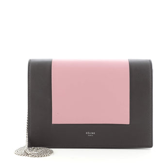 Celine Frame Evening Clutch on Chain Leather