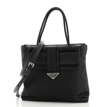 Prada Bow Convertible Zip Tote Tessuto Small