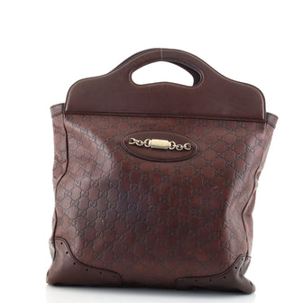Gucci Punch Top Handle Tote Guccissima Leather Large