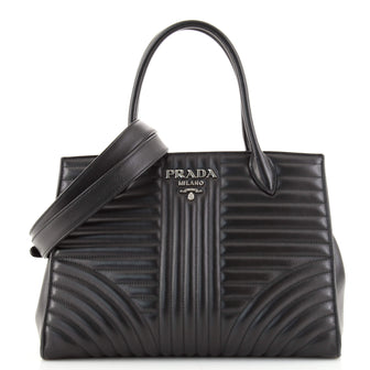 Prada Convertible Open Tote Diagramme Quilted Leather Medium