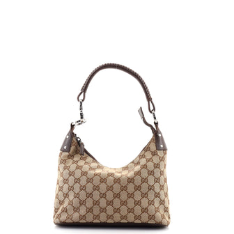 Gucci Ring Handle Zip Hobo GG Canvas Small