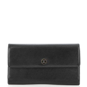 Chanel CC Button Trifold Wallet Leather