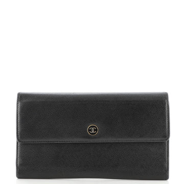 Chanel CC Button Trifold Wallet Leather