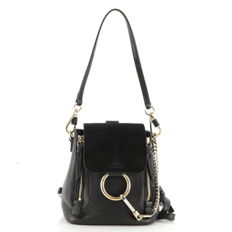 Chloe Faye Backpack Leather and Suede Mini