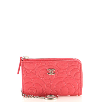 Chanel Key Pouch Camellia Caviar