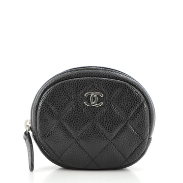 Chanel Classic Round Coin Purse Quilted Caviar