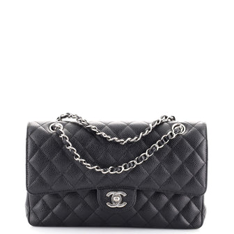 Chanel Classic Double Flap Bag Quilted Caviar Medium