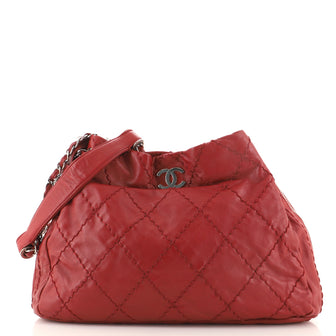 Chanel Expandable Zip Around Tote Quilted Leather Large