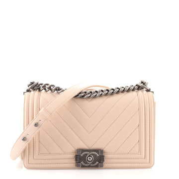 Chanel Boy Flap Bag Chevron Caviar Old Medium