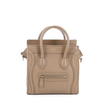 Celine Luggage Handbag Smooth Leather Nano brown