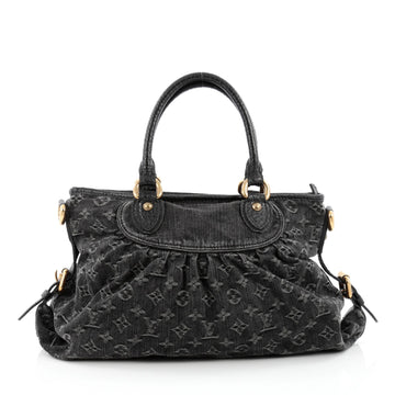 Louis Vuitton Neo Cabby Handbag Denim MM Black