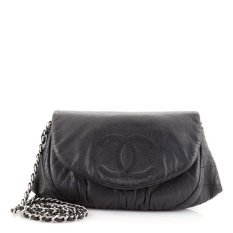 Chanel Half Moon Wallet on Chain Caviar