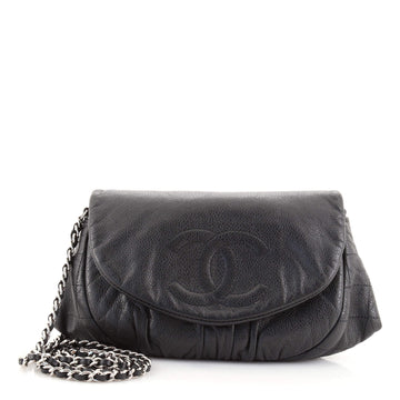 Chanel Half Moon Wallet on Chain Caviar