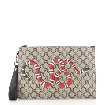 Gucci Zipped Pouch Printed GG Coated Canvas Medium