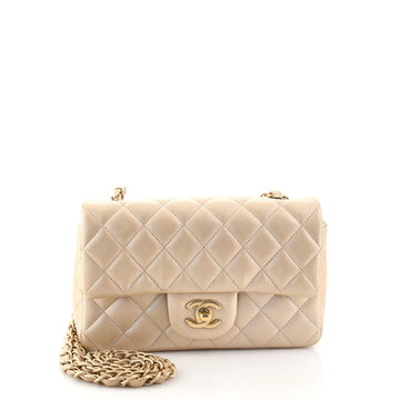 Chanel Classic Single Flap Bag Quilted Metallic Lambskin Mini