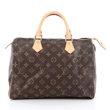 Louis Vuitton Speedy Handbag Monogram Canvas 30 Brown