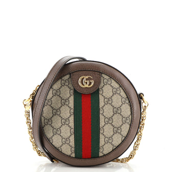 Gucci Ophidia Round Shoulder Bag GG Coated Canvas Mini