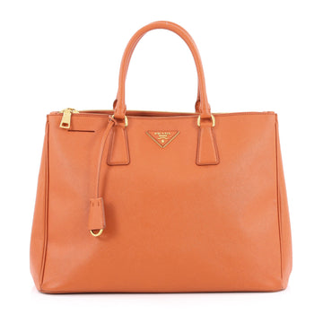Prada Double Zip Lux Tote Saffiano Leather Medium Orange