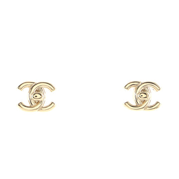 Chanel CC Turnlock Stud Earrings Metal