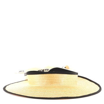Gucci L'Amour Du Soir Wide Brim Hat Straw with Grosgrain and Ribbon